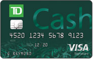 TD Cash Visa credit card for dining rewards