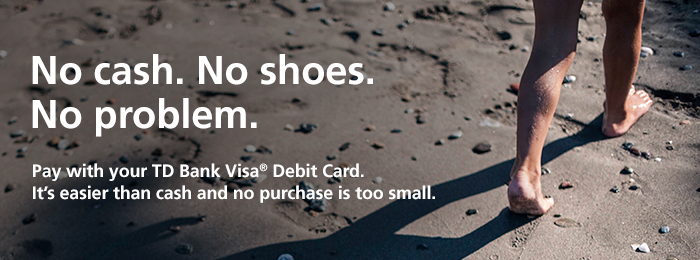 No purchase is too small. Pay with your TD Bank Visaï¿½ Debit Card.
